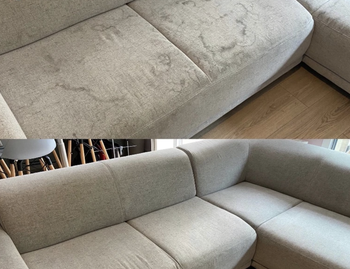 Nettoyage canapé - Avant/Après